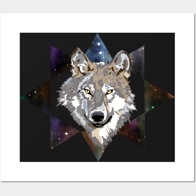 Galaxy Wolf Wall Art by FadingWorld